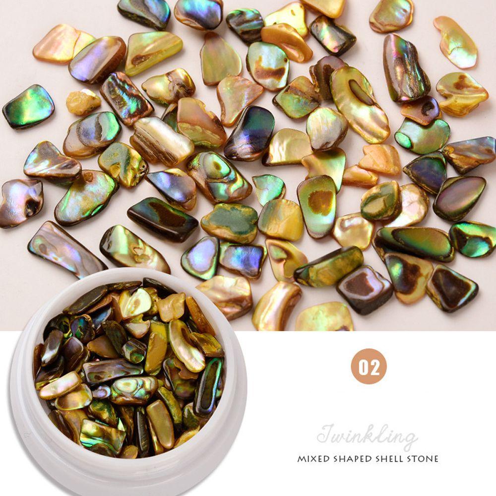 AUGUSTINA Agustina Kuku Seni Shell Irisan Warna-Warni Gadis Aurora Symphony Manicure Aksesoris Perhiasan Kuku Nail Art Abalone Slice