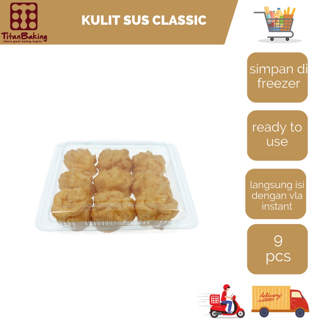 

Kulit Soes Classic Besar isi 9/Kue Sus HomeMade TitanBaking