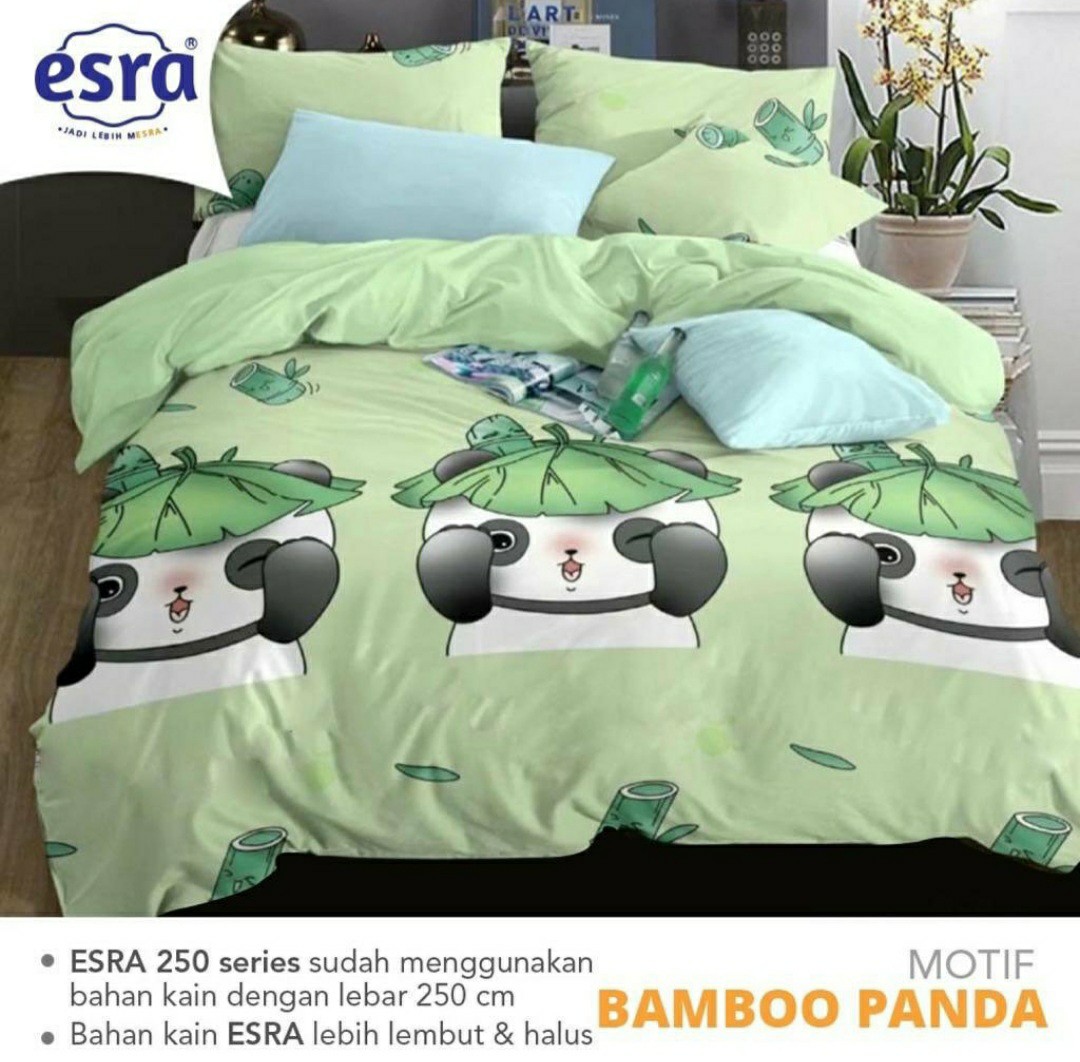 Proven Sprei- Sprei Katun Lokal Esra Motif Panda Bamboo