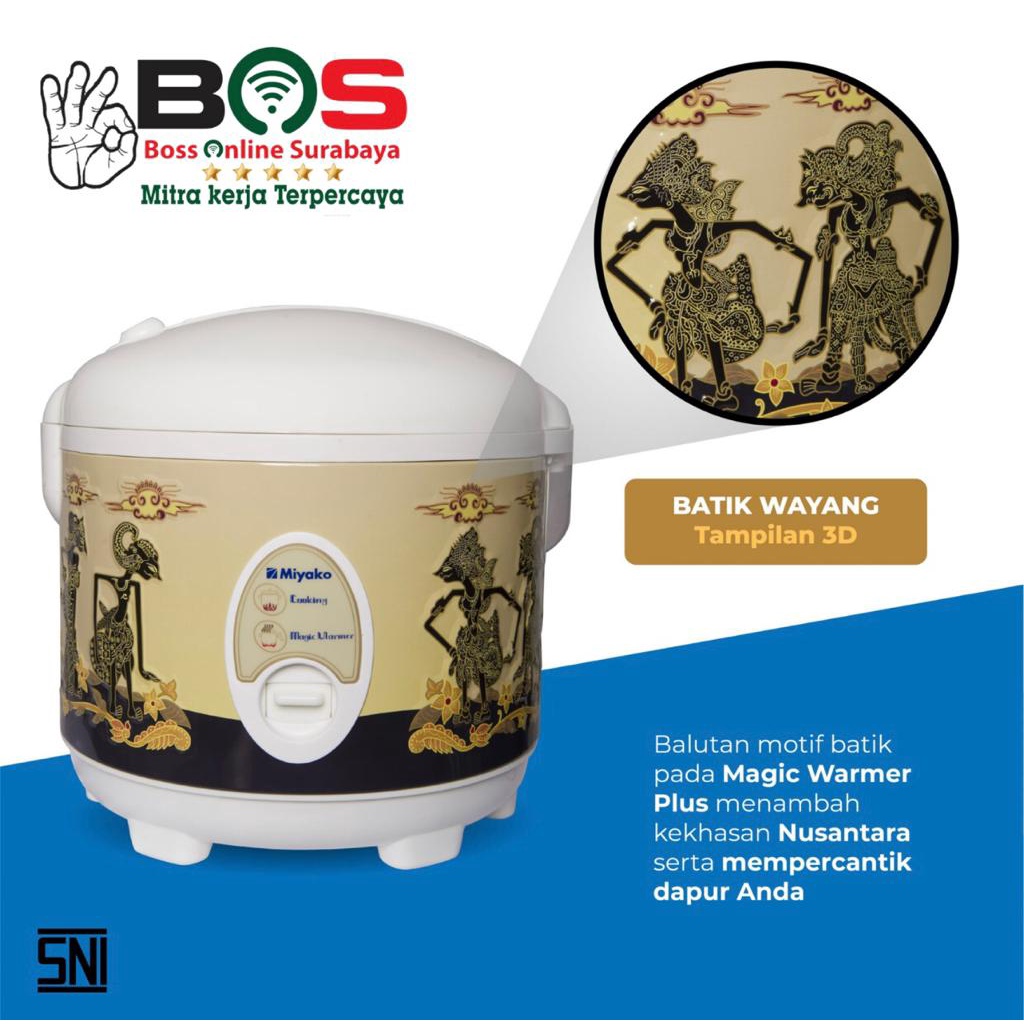 Penanak Nasi Rice Cooker Miyako Magic Warmer Plus Miyako MCM-508 BTK WYG