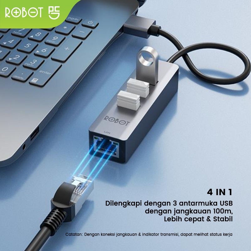 ROBOT 4 in 1 Ethernet Adapter HEA100 Original - Garansi 1 Tahun