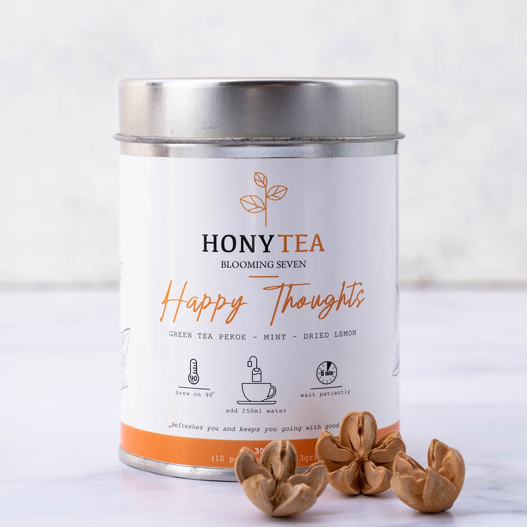 

TEA | HAPPY THOUGHTS - BIG CAN | Green Tea – peppermint – Dried Lemon | HONYTEA