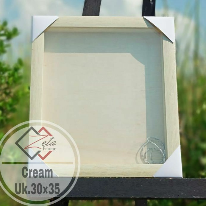 Tipe CO3 cream uk. 30x35 - Pigura mahar minimalis - Pigura 3D minimalis - Pigura scrapframe