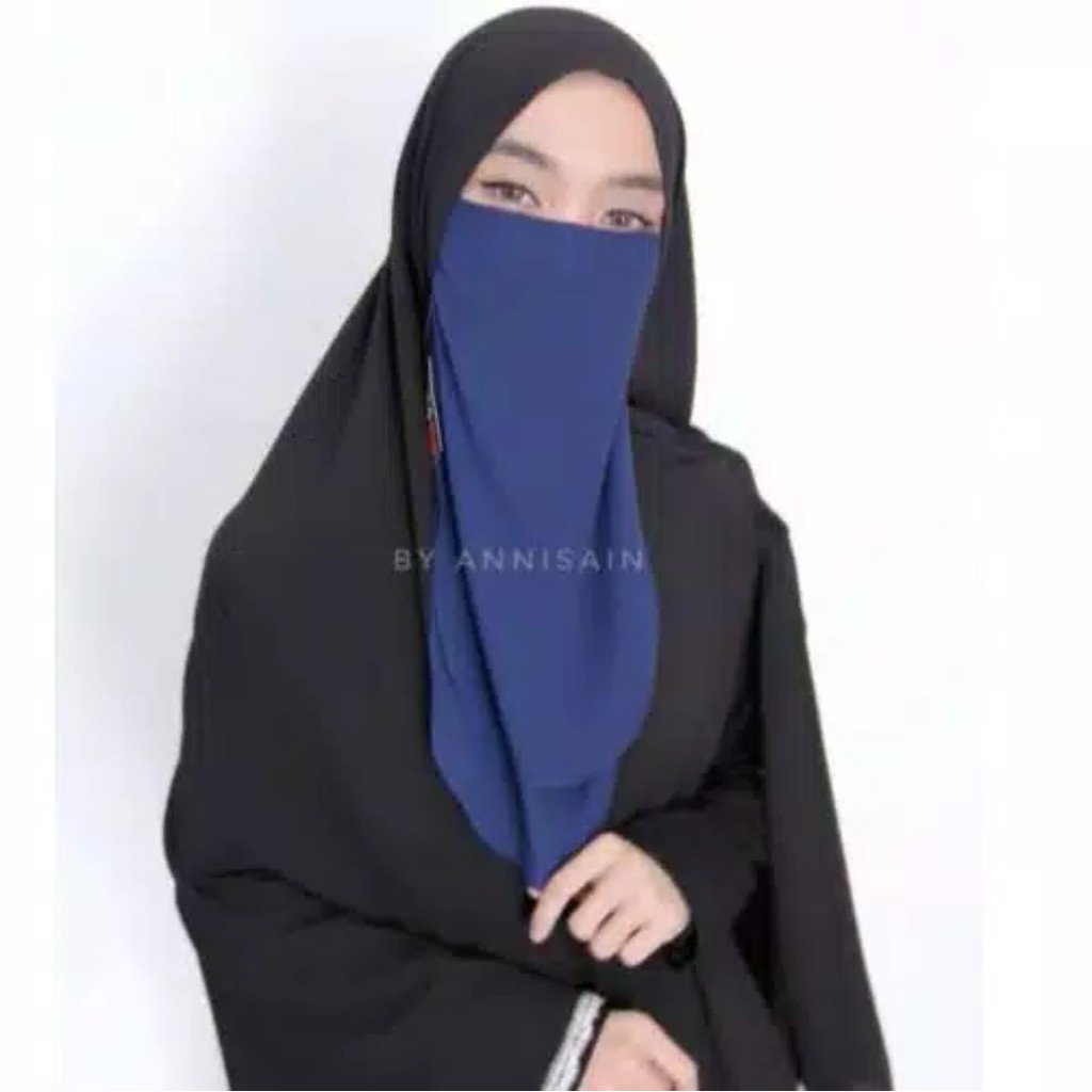 Cadar tali / cadar husna purdah 2 layer tanpa jahitan di bawah mata