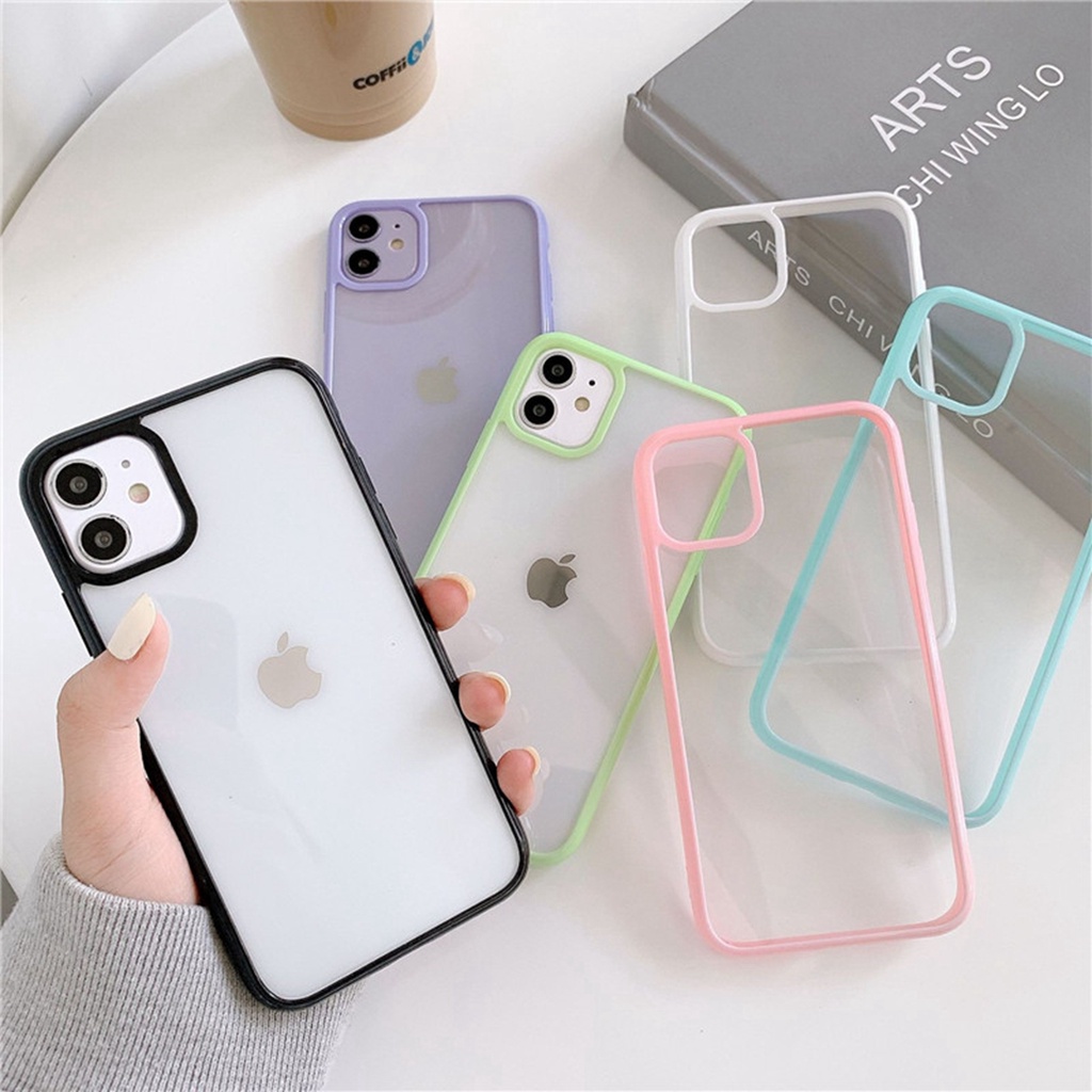 Transparent phone case For iphone 12 pro Case Clear Candy Phone Bumper Coque For iphone 11 Case  X XS Max XR 8 7 Plus SE 2020 Cover