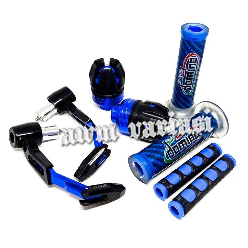 PAKET 4IN1 Handgrip Domino Carbon + Proguard Robot + Jalu As Roda + Karet Handle Rem Universal Semua motor 1 paket 4item