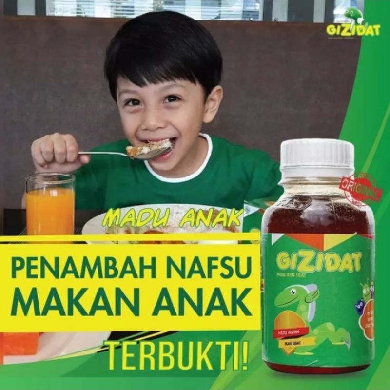 GIZIDAT Vitamin Penambah Nafsu Makan Berat Badan Anak & Bayi - Suplemen Madu Temulawak Asli Original