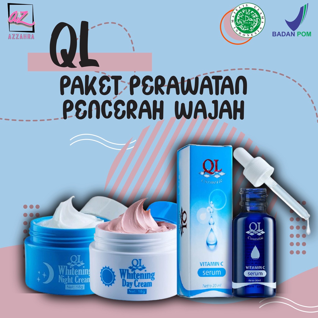 QL Cosmetic Paket Perawatan Pencerah Wajah - 3 Pcs