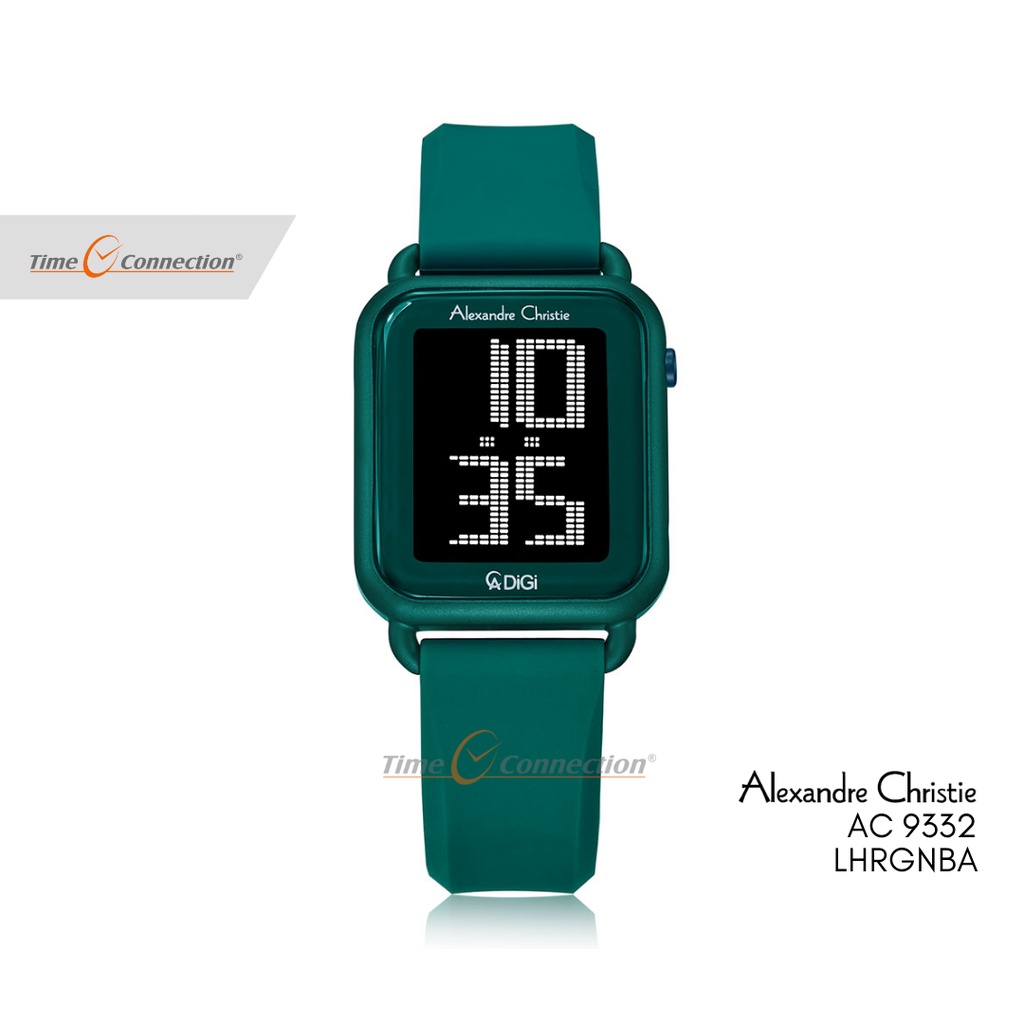 Alexandre Christie AC 9332 LHRGNBA Hijau Original / Jam Tangan Wanita Karet / Stainless Steel Green 