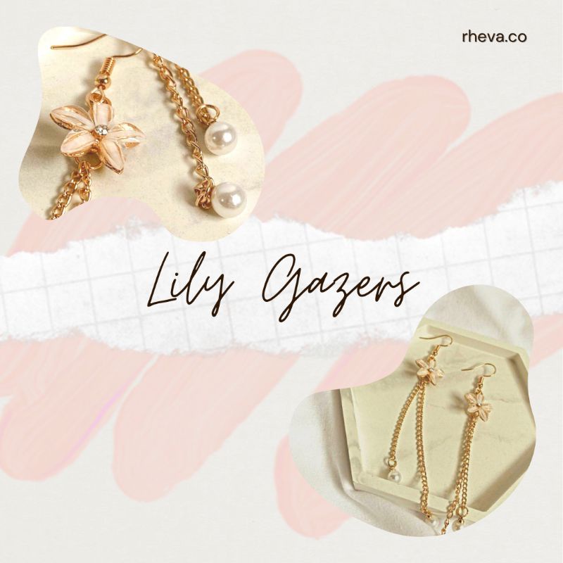 Lily Gazers | Anting Bunga | Anting Korea | Anting Emas | Anting Panjang | Anting Lucu | Anting Eleg
