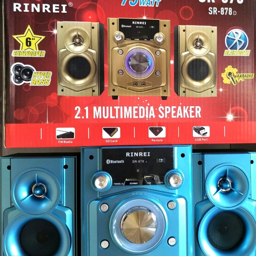 SPEAKER AKTIF BLUETOOTH KARAOKE RINREI SR-878 D SPEAKER BASS MURAH