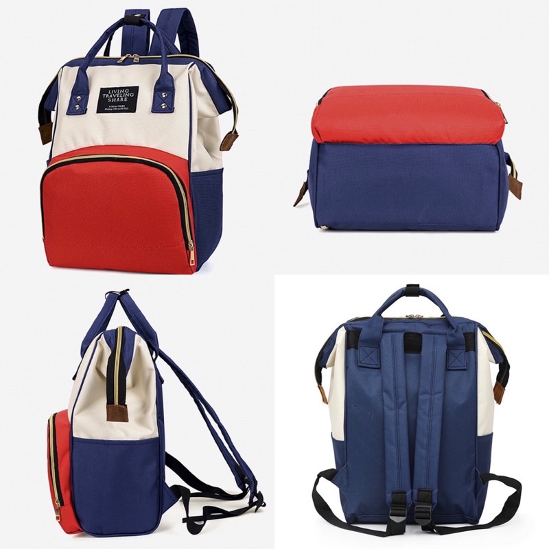 TAS BAYI 6006 - Tas Perlengkapan Bayi LTS POLOS Diaper Bag Tas Popok Travelling Ransel Backpack - H1
