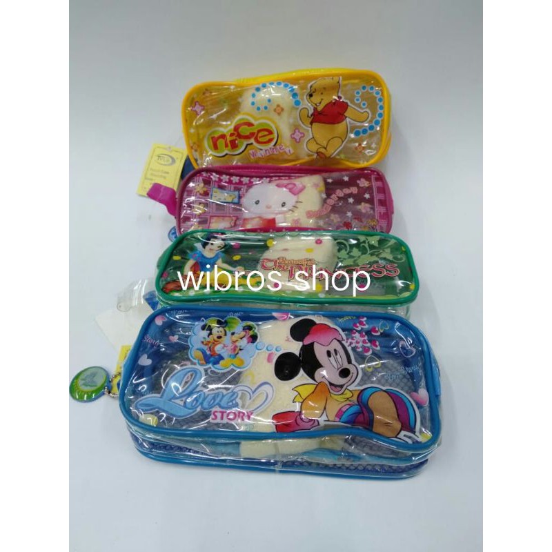 

Tempat pensil/Kotak Pencil/Pencil case Transparan karakter 04