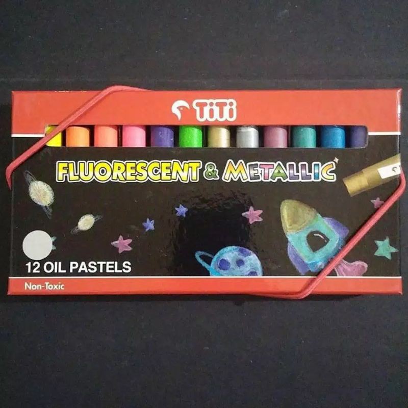 

Crayon Oil Pastel TITI PL-12FM Fluorescent & Metallic 12 Warna