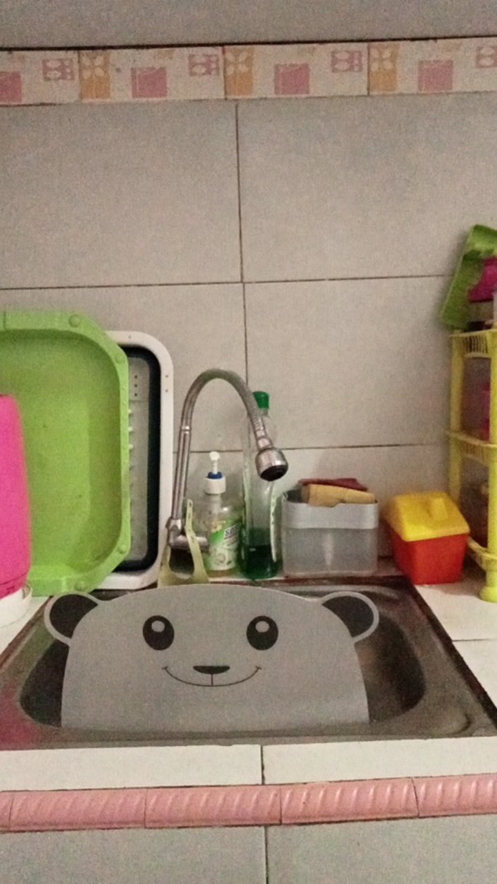 2 Pcs Pelat Penghalang Percikan Air Motif Panda Untuk Wastafel Dapur