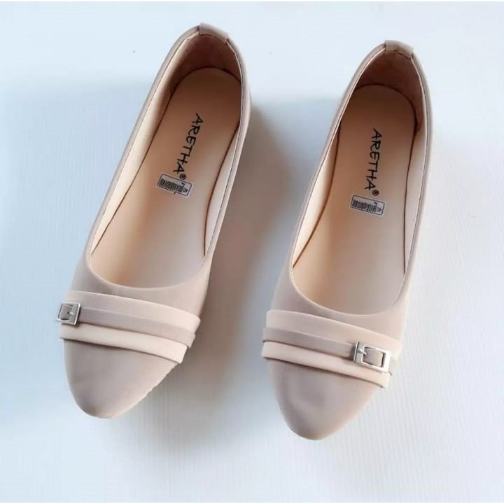 SUDAH SIAP PAKAI READY PREMIUM BERKUALITAS/ Flat Shoes Wanita ARETHA gesper