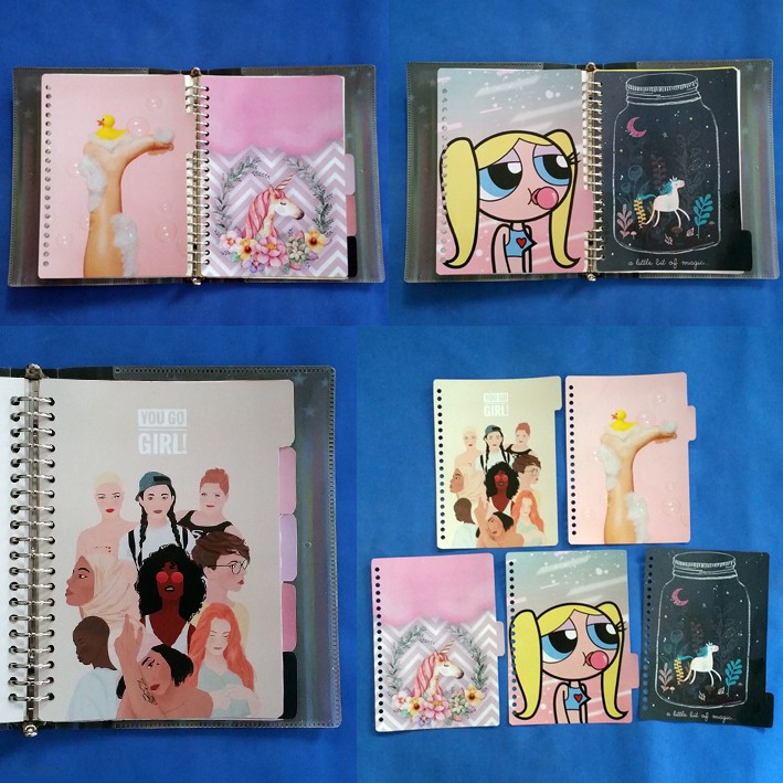 

Pembatas Cartoon binder 2 Ring, 6 Ring, 20 Ring, 26 Ring 1 set 5 lembar glossy
