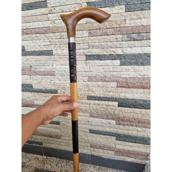 Tongkat Jalan Kayu / Tongkat Kayu Kelor Emas dan Galih Kelor Hitam Super