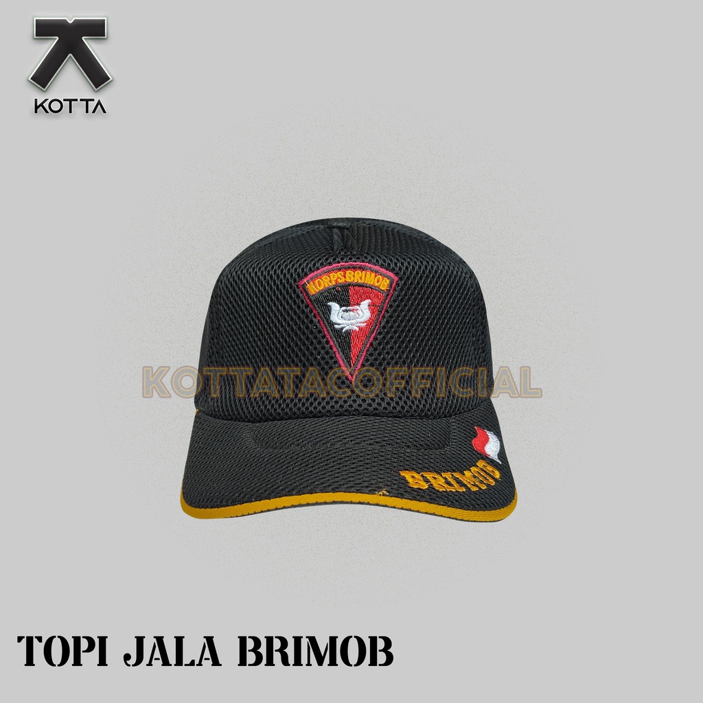 TOPI JALA BRIMOB - TOPI JARING BRIMOB - TOPI POLISI -TOPI BRIMOB HITAM