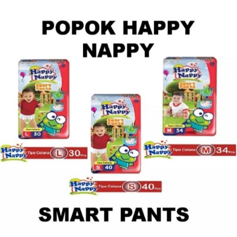 Pampers Happy Nappy Smart pants S40 M34 L30
