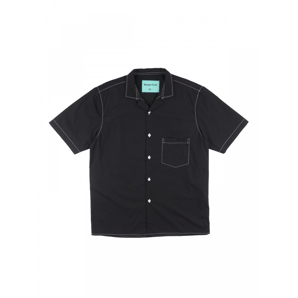 Based Club Bone Kemeja Lengan Pendek Hitam