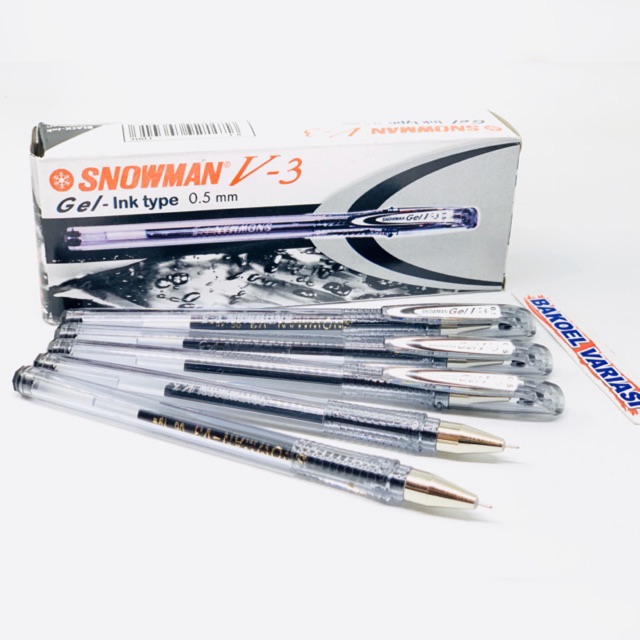 

(12 Pcs) Pulpen Snowman V3 Pen Gel 0.5mm Bulpen Bolpoin Gel JunDW