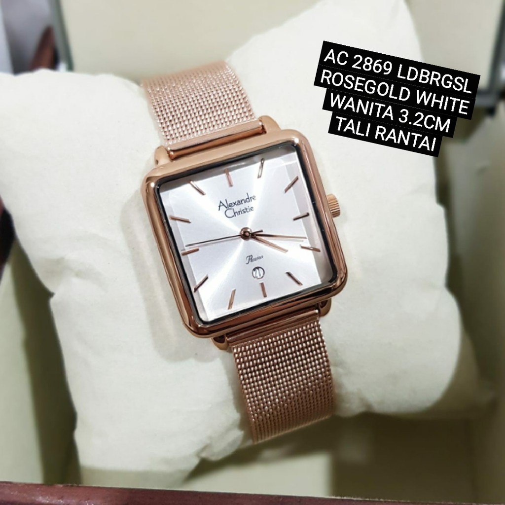 Alexandre Christie Wanita AC2869 Rsegold White Original
