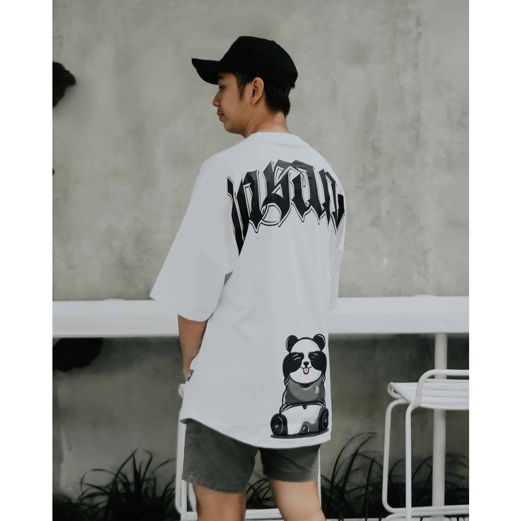 kaos oversize Insane Panda Putih combet 24sl insane wardrobe