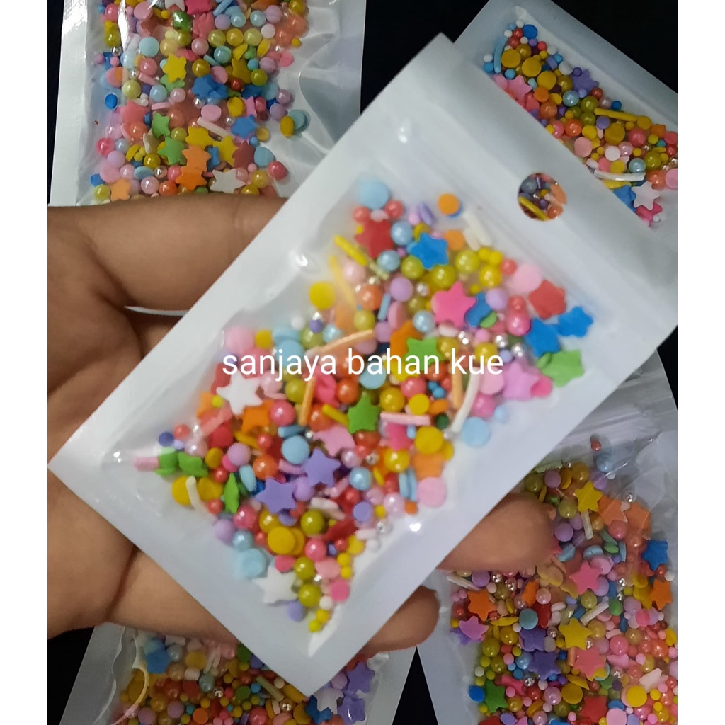 

SPRINKLE MIX BINTANG REPACK 10GR/SPIKEL MIX BINTANG 10GR