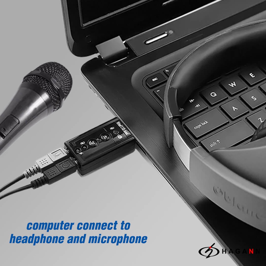 Soundcard 7.1 Converter USB to 3.5mm Aux Adapter External Sound Card Son Card Audio PC Komputer Laptop
