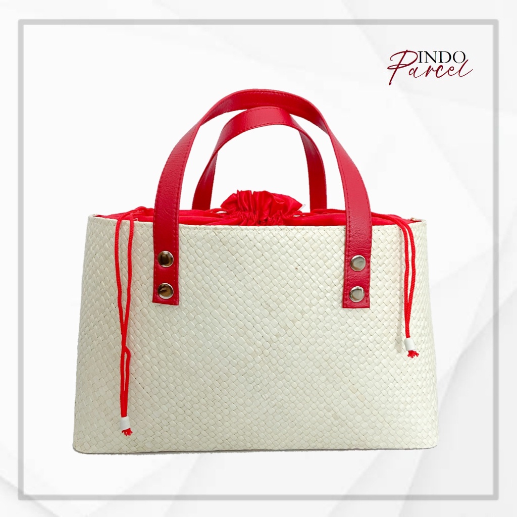 INDOPARCEL - Tas Anyaman Pandan Top Handle Bag Anyaman Tote Bag Tas Jinjing Wanita keranjang parcel