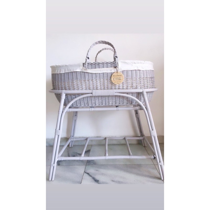 Rattan Cyrus Bassinet by mooshess / babybrandedshop. Ranjang bayi rotan. Baby Bassinet. Box rotan.
