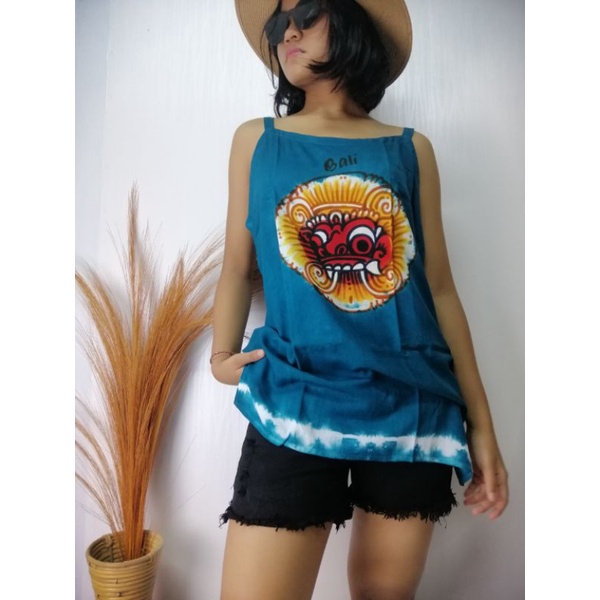 Atasan Tanktop Lukis Rayon Barong Bali Dewasa / Atasan Bali / Baju Barong Bali / Atasan Barong Bali