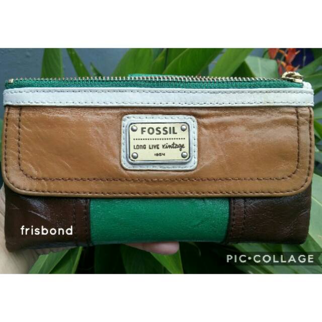 Fossil Emory Long Wallet Multi Green