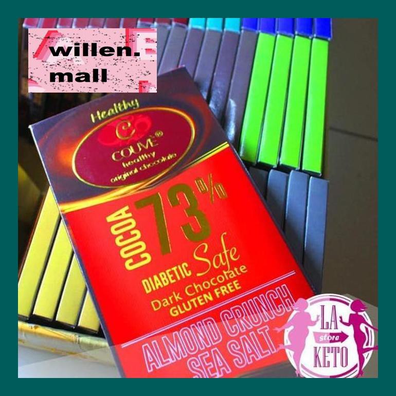 

S0Vitxd Dark Coklat Couve 73% Almond Crunch Sea Salt@85Gram/Keto/Diabetic Safe S50Vt0H