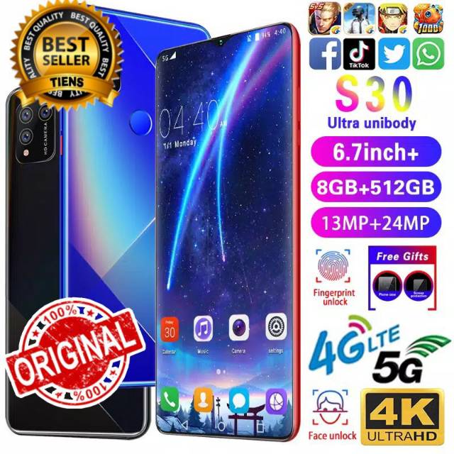 Handphone Android 5g S30 Ram 8gb Rom 512 Gb Murah Abis Buruan Order Stok Terbatas Shopee Indonesia