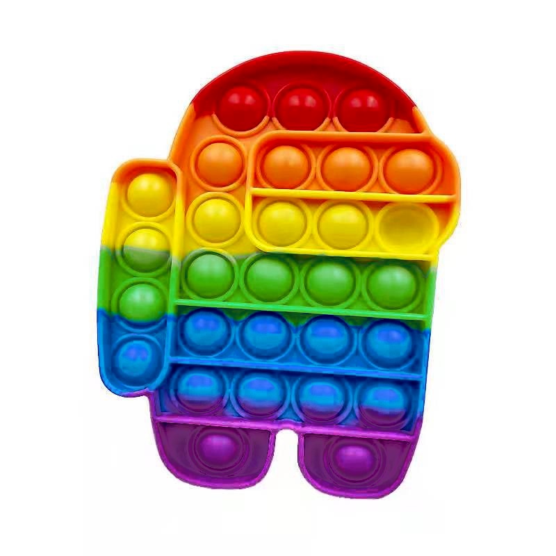 Mainan Push Pop It Fidget Toy Rainbow-Among Us