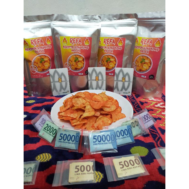 REFA SNACK  KERIPIK  SINGKONG SNACK  BERHADIAH UANG DAN 