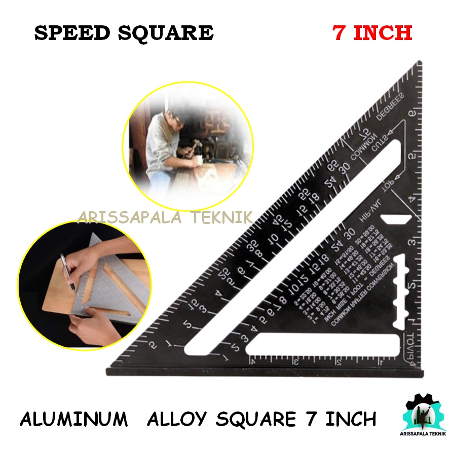 

SPEED SQUARE BLACK EDITION PENGGARIS SIKU SEGITIGA ALUMUNIUM 7 Inch PREMIUM QUALITY PROMO