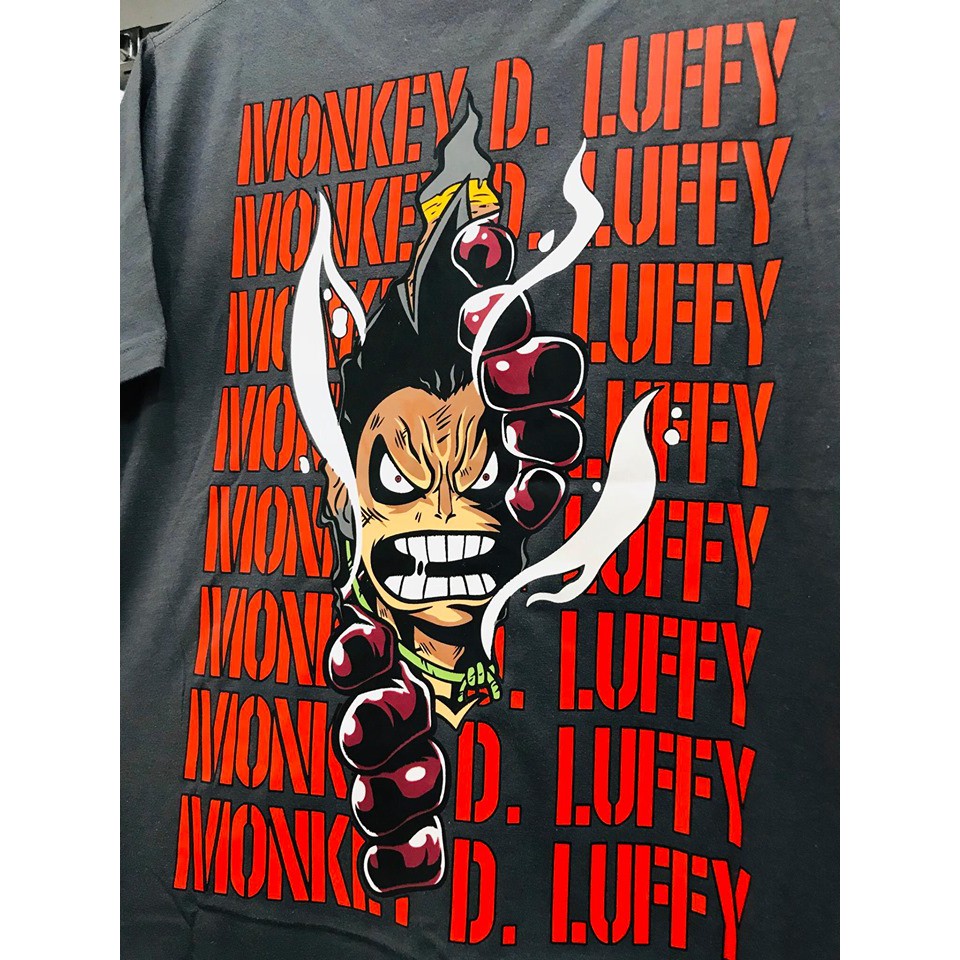 Tshirt Luffy gear 4th Onepiece Mugiwara color Grey