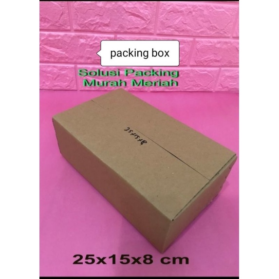 

karton/dus UK.25x15x8cm.single wall.luar polos dalem ada tulisan/gambar