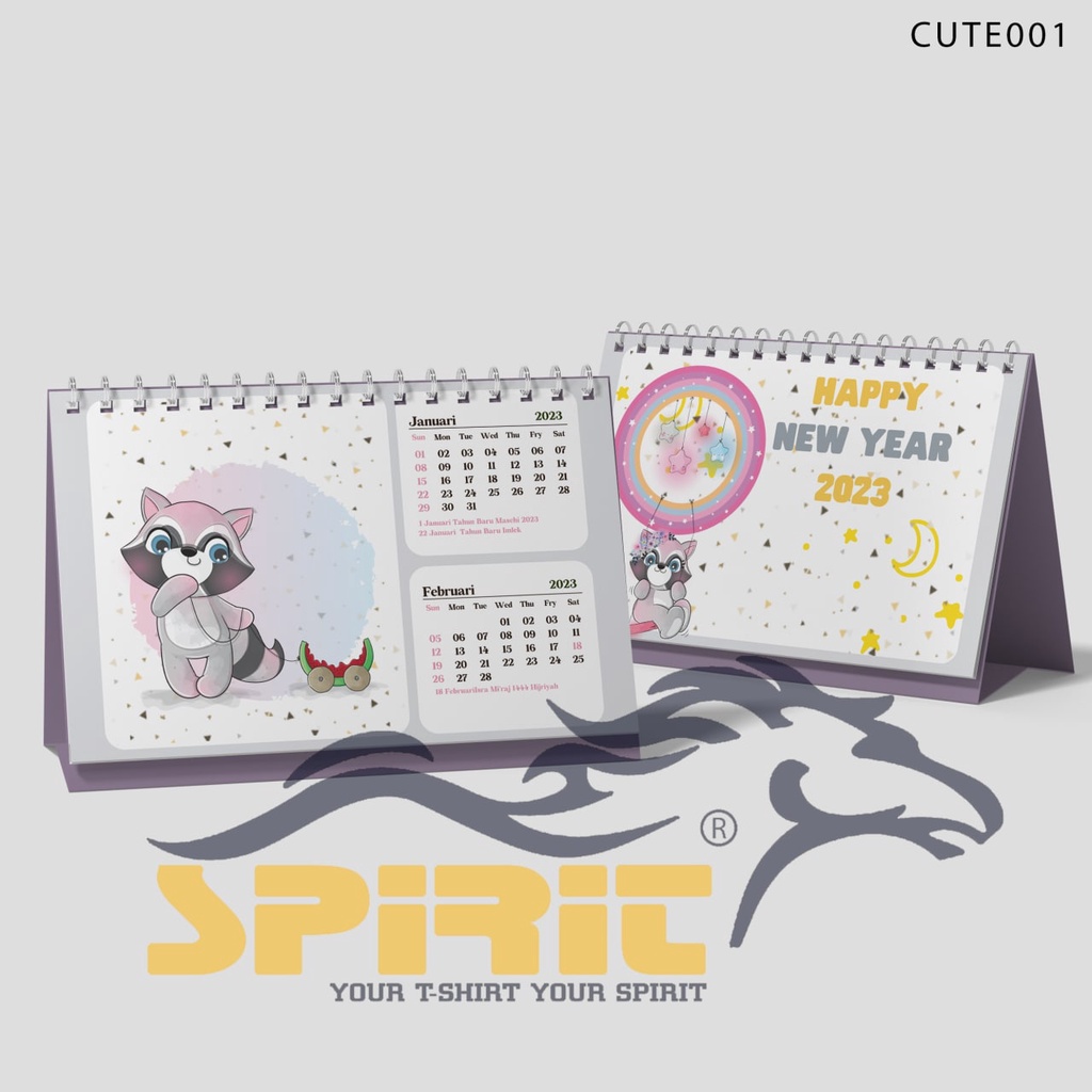 

Kalender Duduk / Kalender Meja Tahun 2023 Desian Couple Rubah Cute