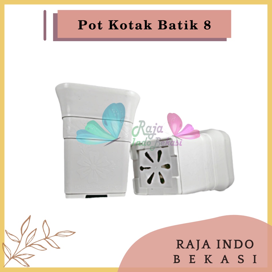 Pot Kotak Kecil BATIK 8 cm Putih By Garden Of Love Pot Kotak Tinggi Kecil 8 Cm Nkt Putih Hitam