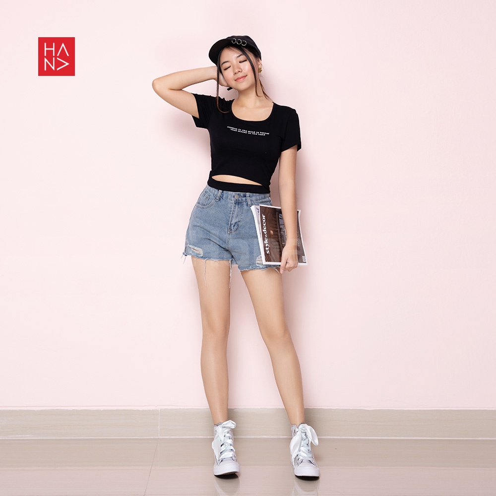 Hana Fashion - Maldiva Crop Top Kaos Crop Tee - CT001