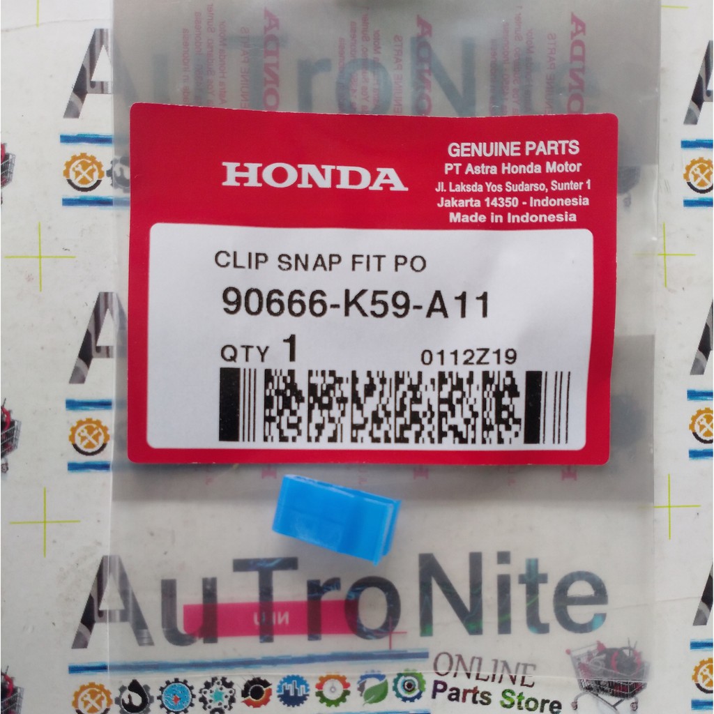 Clip Snap Fit P0 Klip Cover Blue 90666-K59-A11 Original Honda Genuine Parts 90666K59A11
