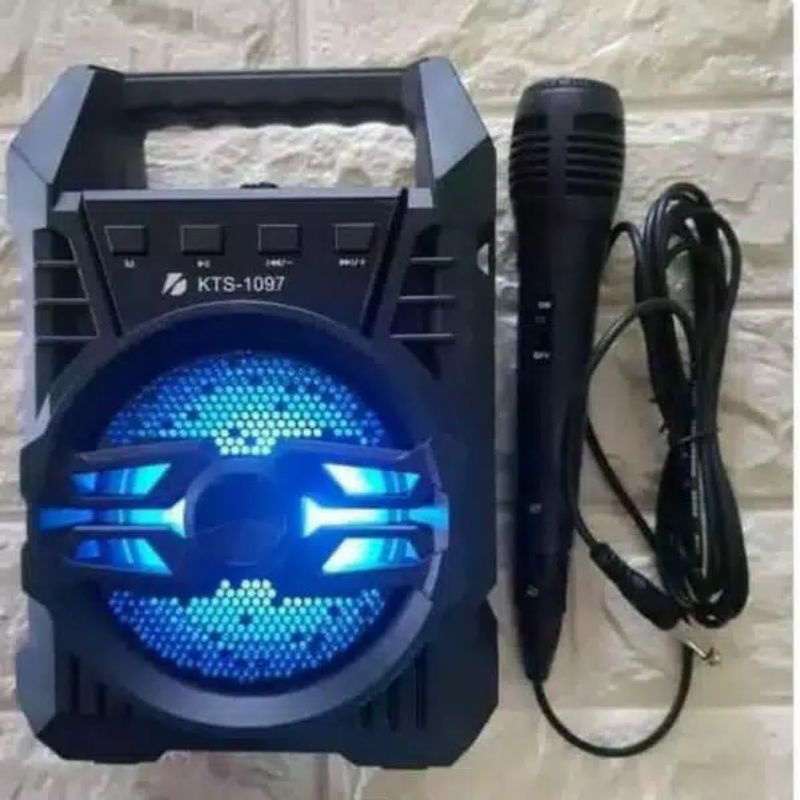 SPEAKER BLUETOOTH KARAOKE KTS 1097 WITH LED MP3 USB TF CARD FM RADIO / SPEAKER