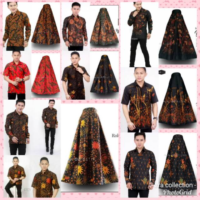 Couple kemeja & rok.cowok M L XL.cewek allsize LP 95.katun primissima unggul jaya.batik Pekalongan