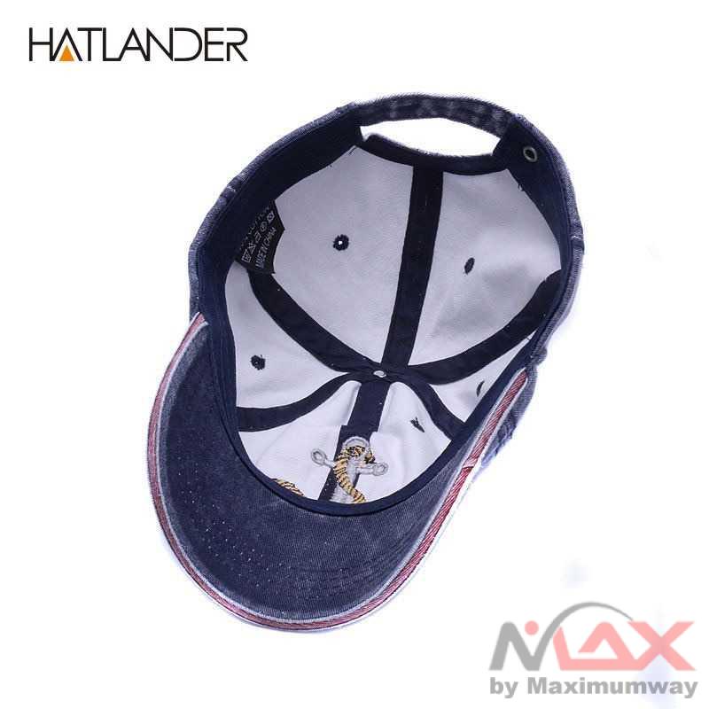 HATLANDER Topi Baseball Keren Vintage Bahan Jeans Denim 3D Bordir Timbul Emboss Topi olahraga Bagus Vintage Washed Soft Cotton Baseball Cap Men Casquette Brand Women Snapback Caps 3d Embroidery Dad Hat Casual Sports Cap