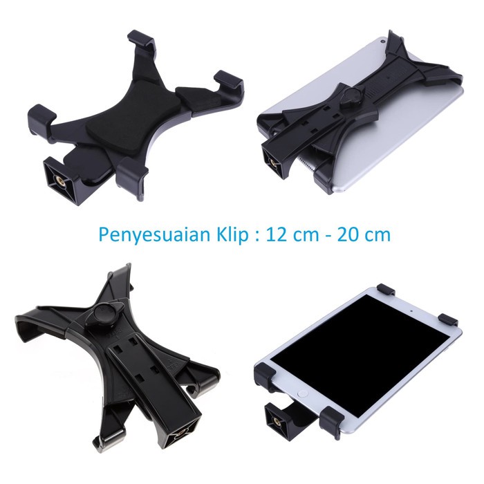 TRIPOD TABLET TAB IPAD HOLDER KLIP BALLHEAD SWIVEL LIGHT STAND 2 meter