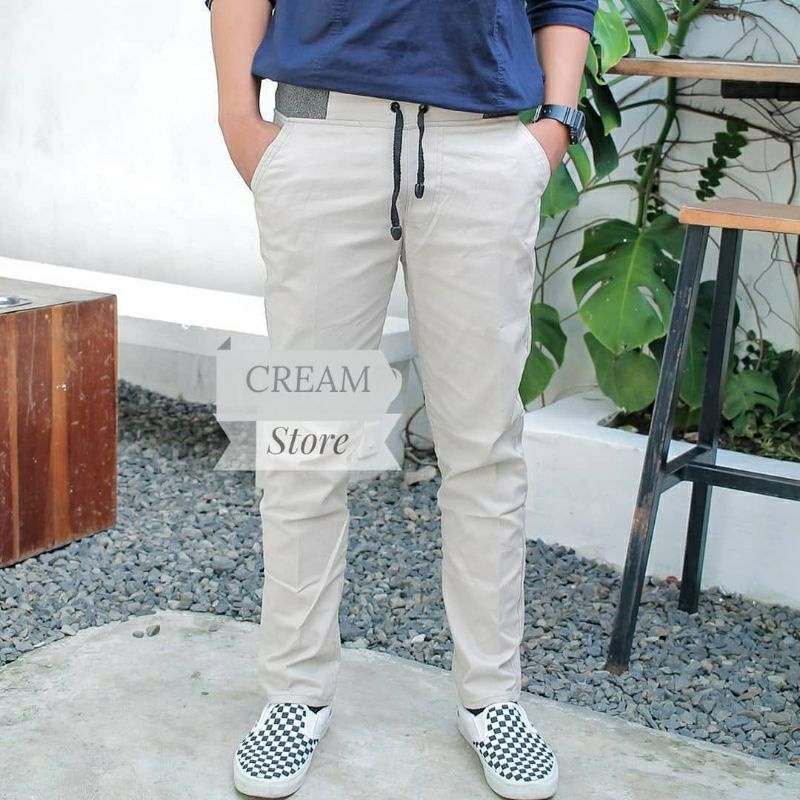 CELANA CHINO PANJANG PRIA PINGGANG KARET PREMIUM DISTRO